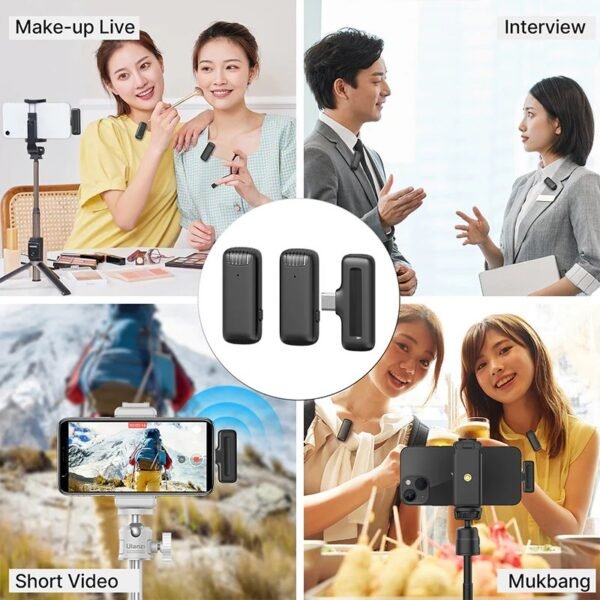 Ulanzi J12 Dual Wireless Microphone for Android With Charging Case For Type-C - Image 2