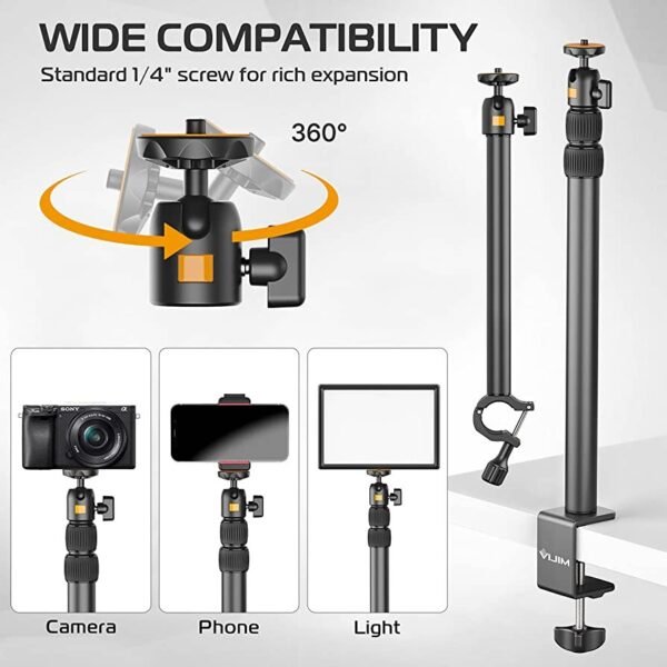 New! Overhead Desk Mount Stand for DSLR, DSLR & Ring Lights (Ulanzi VIJIM-LS02) - Image 4