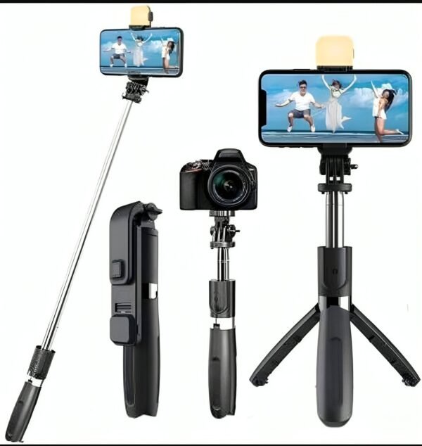 Q07 Tripod + Selfie stick With Light
